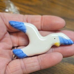 Ceramic Bird Figurine - Blue and White